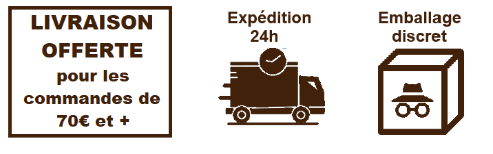 Expédition rapide sous 24H après la commande, emballage discret